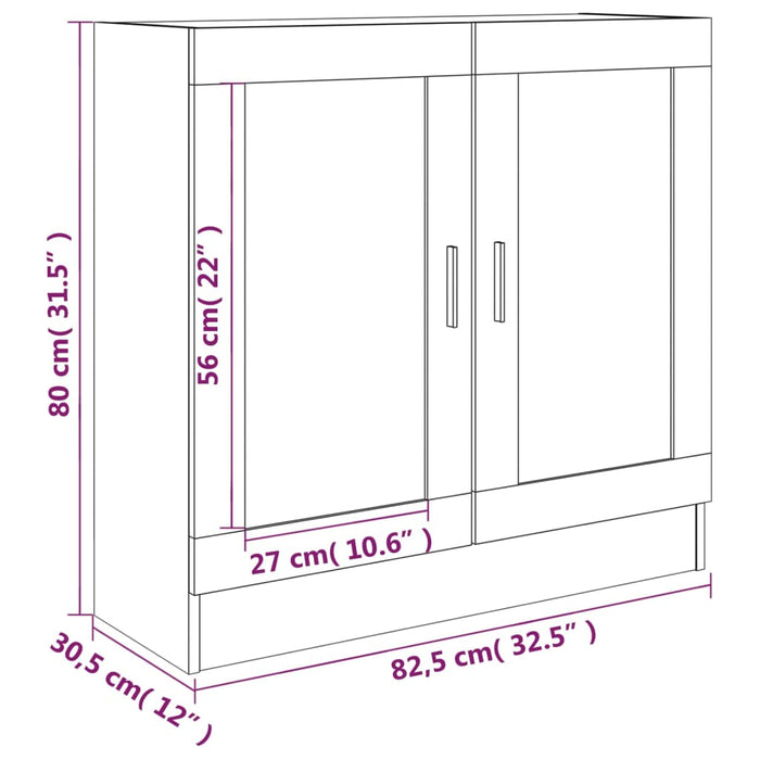 Mobile Vetrina Grigio Sonoma 82,5x30,5x80 cm Legno Multistrato cod mxl 23468