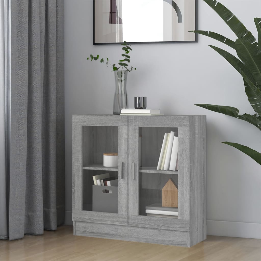 Mobile Vetrina Grigio Sonoma 82,5x30,5x80 cm Legno Multistrato cod mxl 23468