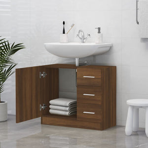 Mobile Lavabo Rovere Marrone 63x30x54 cm in Legno Multistrato 815632