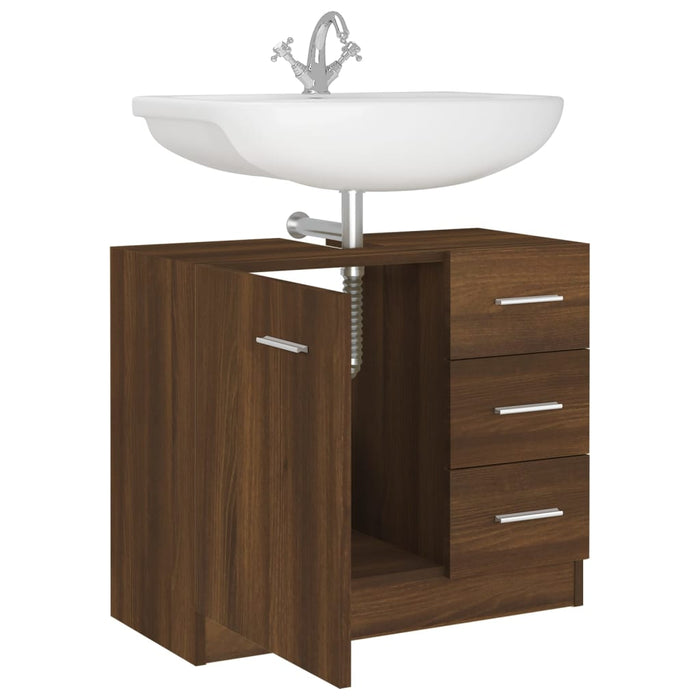 Mobile Lavabo Rovere Marrone 63x30x54 cm in Legno Multistrato 815632