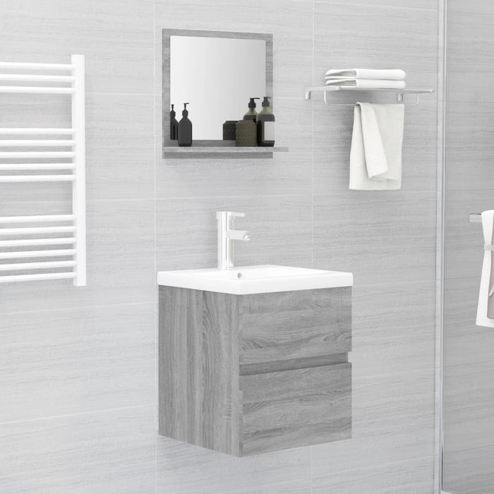 Specchio da Bagno Grigio Sonoma 40x10,5x37 cm Legno Multistrato 815634