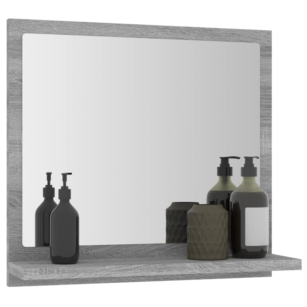 Specchio da Bagno Grigio Sonoma 40x10,5x37 cm Legno Multistrato 815634