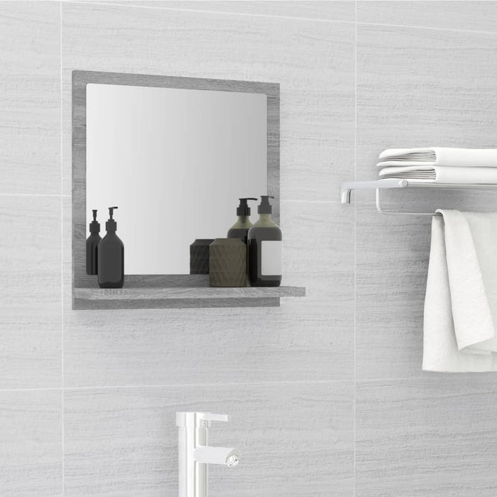 Specchio da Bagno Grigio Sonoma 40x10,5x37 cm Legno Multistrato 815634