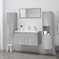 Armadietto Bagno Grigio Sonoma 30x30x130cm in Legno Multistrato cod mxl 23628