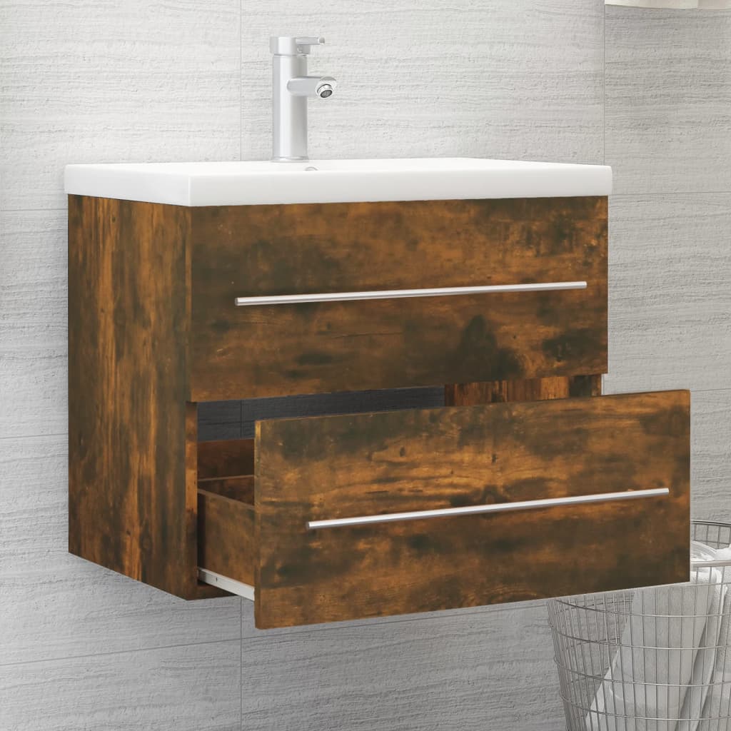 Mobile Lavabo Rovere Fumo 60x38,5x48 cm in Legno Multistrato cod mxl 23828