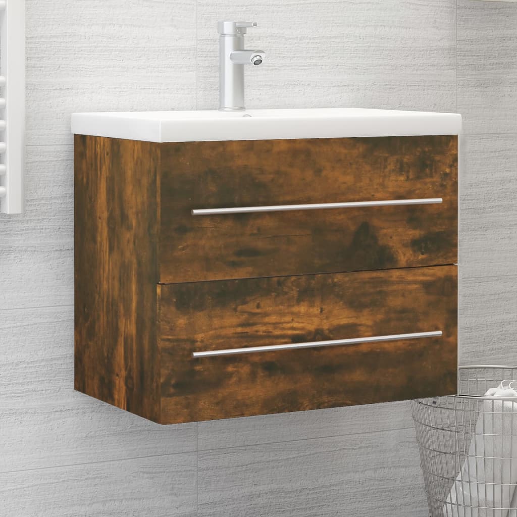 Mobile Lavabo Rovere Fumo 60x38,5x48 cm in Legno Multistrato cod mxl 23828