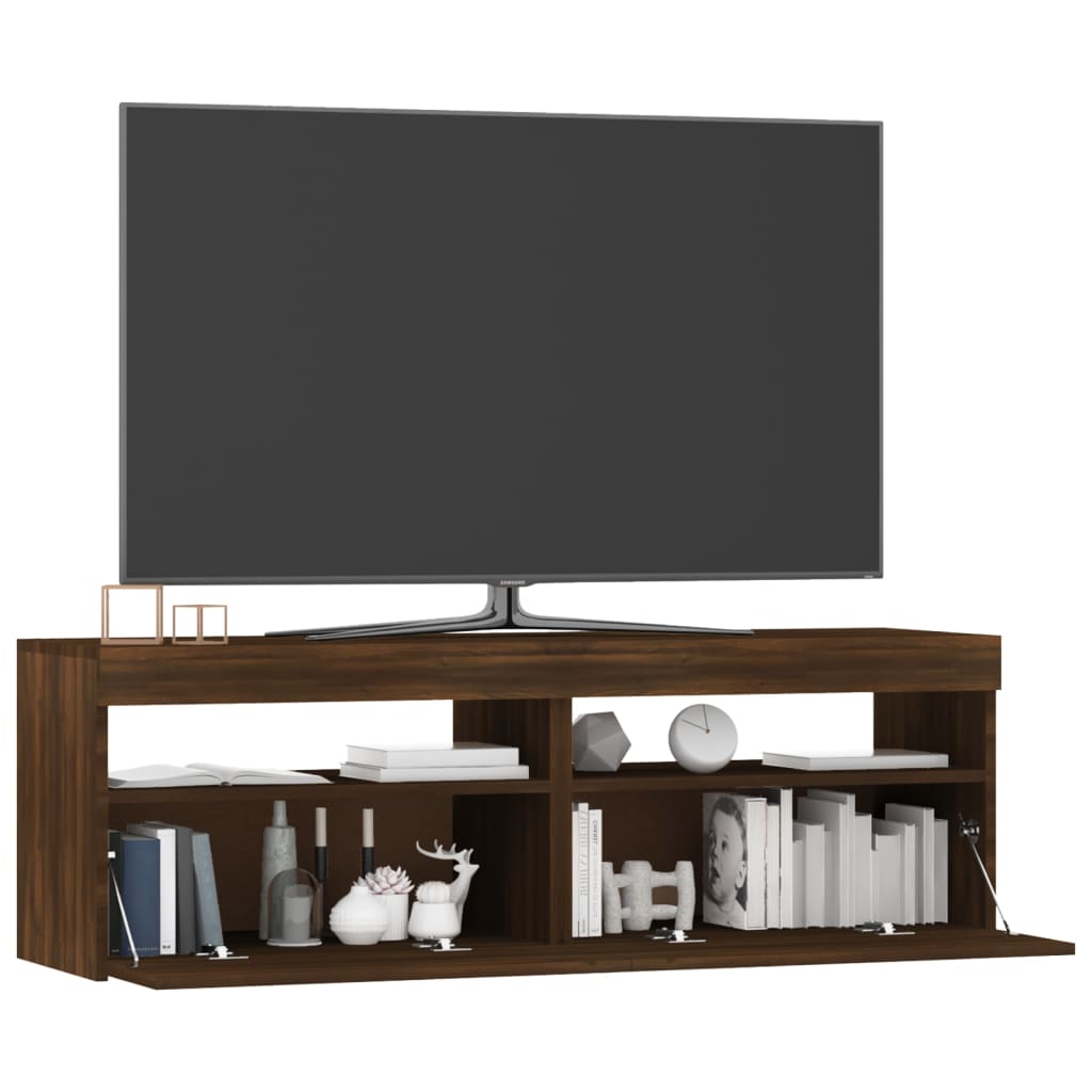 Mobile Porta TV con Luci LED Rovere Marrone 120x35x40 cm cod mxl 9959