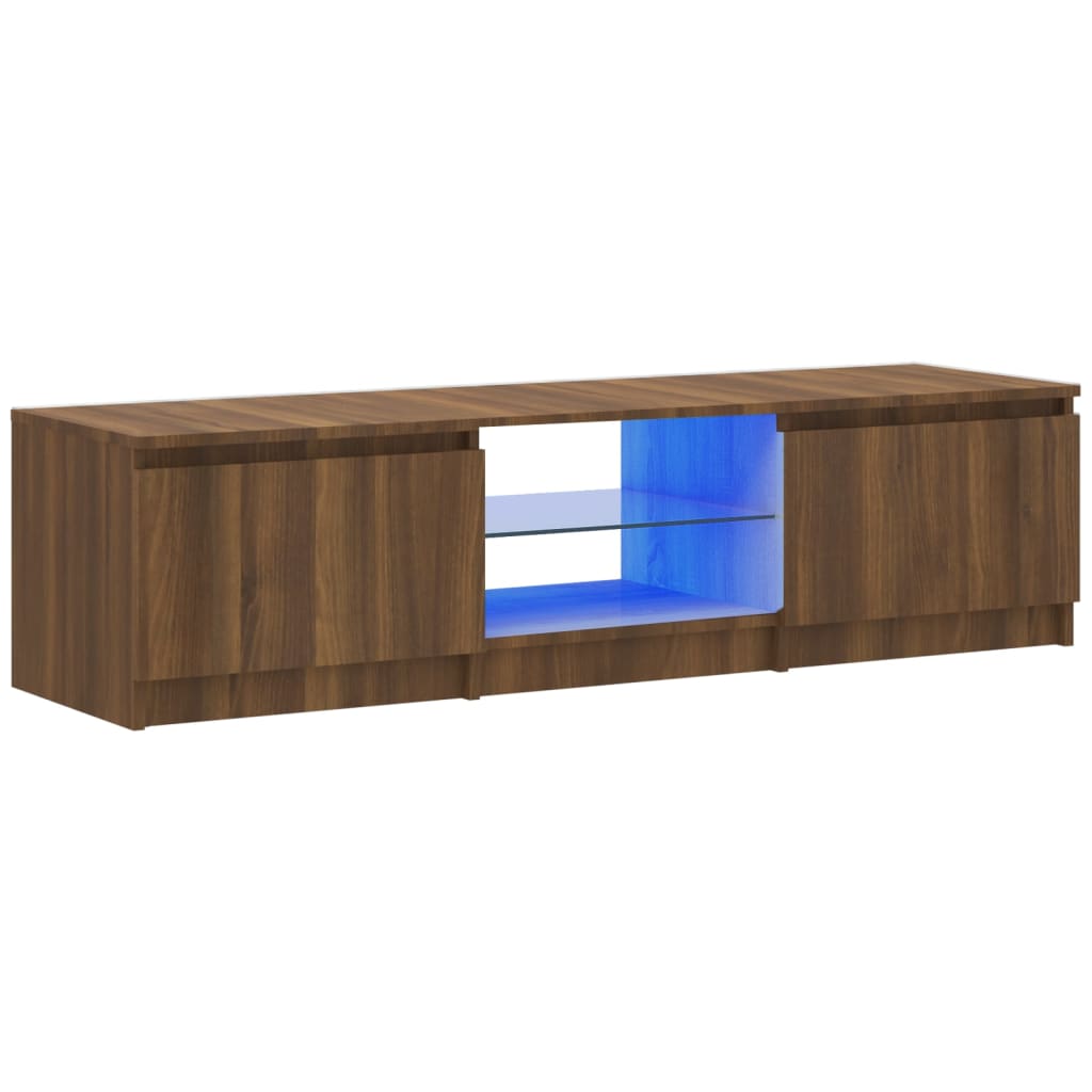 Mobile Porta TV con Luci LED rovere marrone 140x40x35,5 cm cod mxl 22866