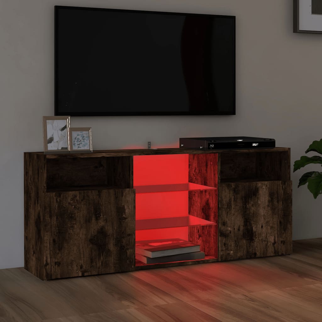 Mobile Porta TV con Luci LED Rovere Fumo 120x30x50 cm cod mxl 16431