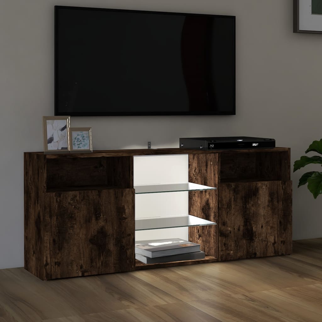 Mobile Porta TV con Luci LED Rovere Fumo 120x30x50 cm cod mxl 16431