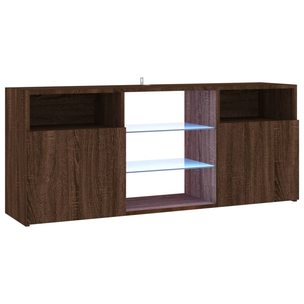 Mobile Porta TV con Luci LED Rovere Marrone 120x30x50 cm cod mxl 12679