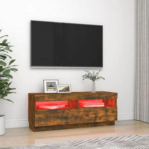 Mobile Porta TV con Luci LED Rovere Fumo 100x35x40 cm cod mxl 24961