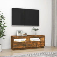 Mobile Porta TV con Luci LED Rovere Fumo 100x35x40 cm 815720