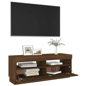 Mobile Porta TV con Luci LED Rovere Marrone 100x35x40 cm