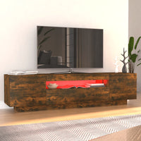 Mobile Porta TV con Luci LED Rovere Fumo 160x35x40 cm 815726