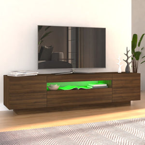 Mobile Porta TV con Luci LED Rovere Marrone 160x35x40 cm cod mxl 11768