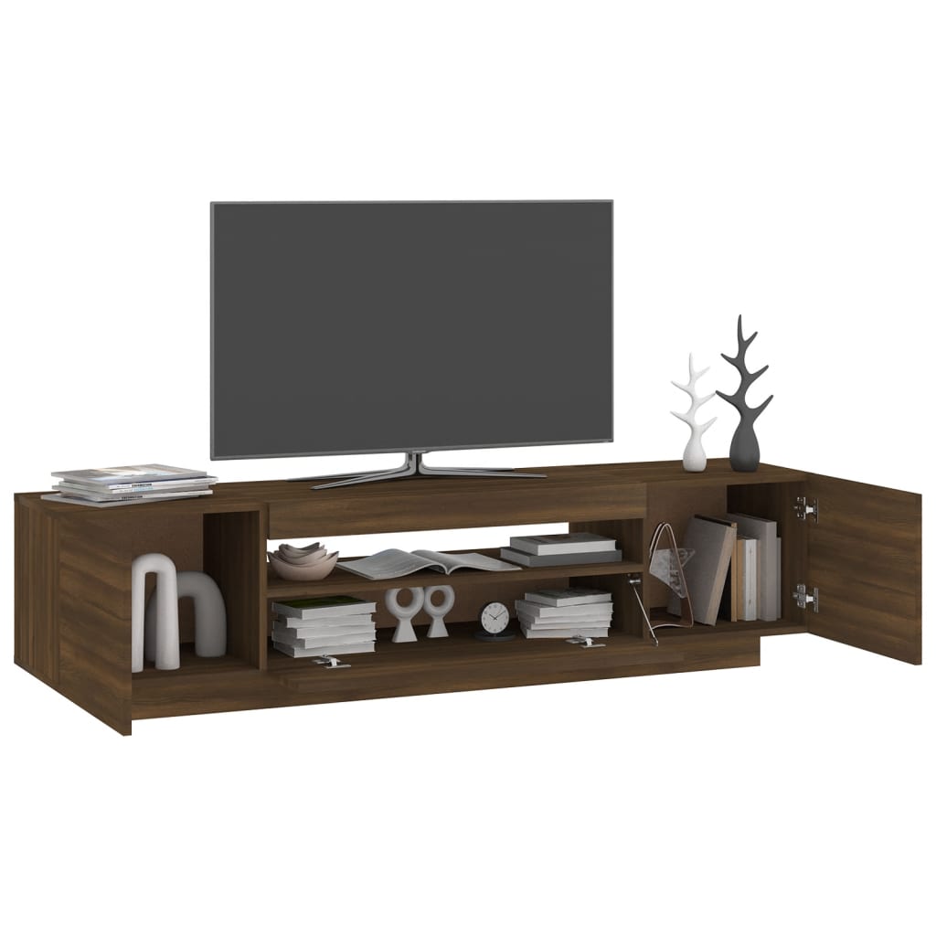 Mobile Porta TV con Luci LED Rovere Marrone 160x35x40 cm cod mxl 11768