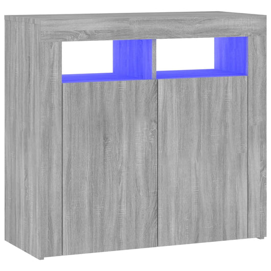 Credenza con Luci LED Grigio Sonoma 80x35x75 cm cod mxl 20081