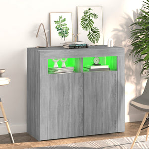 Credenza con Luci LED Grigio Sonoma 80x35x75 cm cod mxl 20081