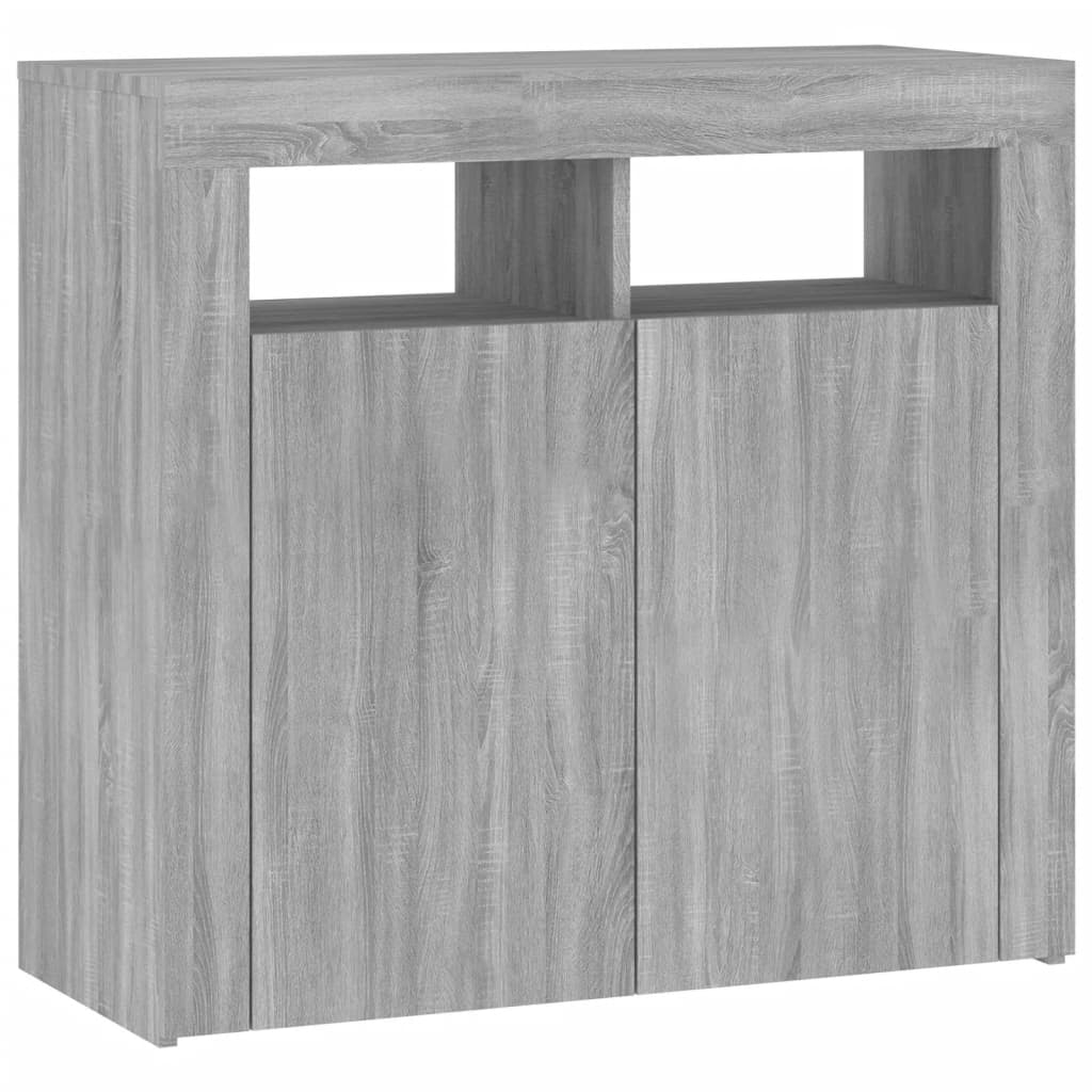 Credenza con Luci LED Grigio Sonoma 80x35x75 cm cod mxl 20081