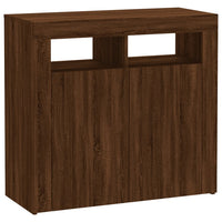 Credenza con Luci LED Rovere Marrone 80x35x75 cm cod mxl 24922