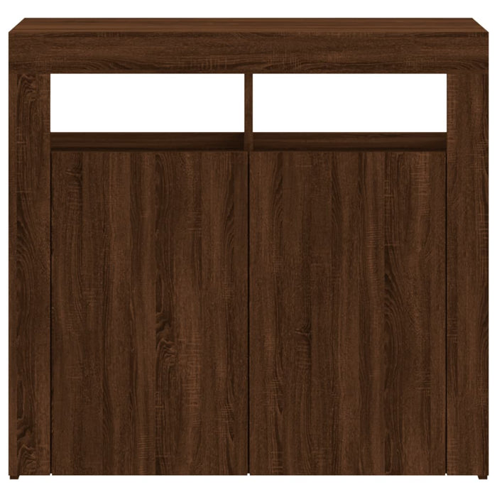 Credenza con Luci LED Rovere Marrone 80x35x75 cm cod mxl 24922