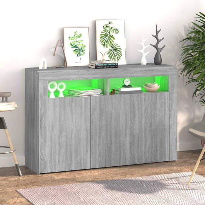 Credenza con Luci LED Grigio Sonoma 115,5x30x75 cm cod mxl 25017