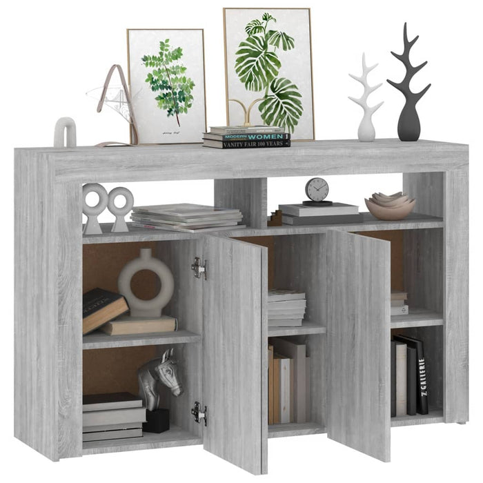 Credenza con Luci LED Grigio Sonoma 115,5x30x75 cm cod mxl 25017