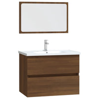 Set Mobili da Bagno 2 pz Rovere Marrone in Legno Multistrato 815737