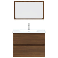 Set Mobili da Bagno 2 pz Rovere Marrone in Legno Multistrato 815737