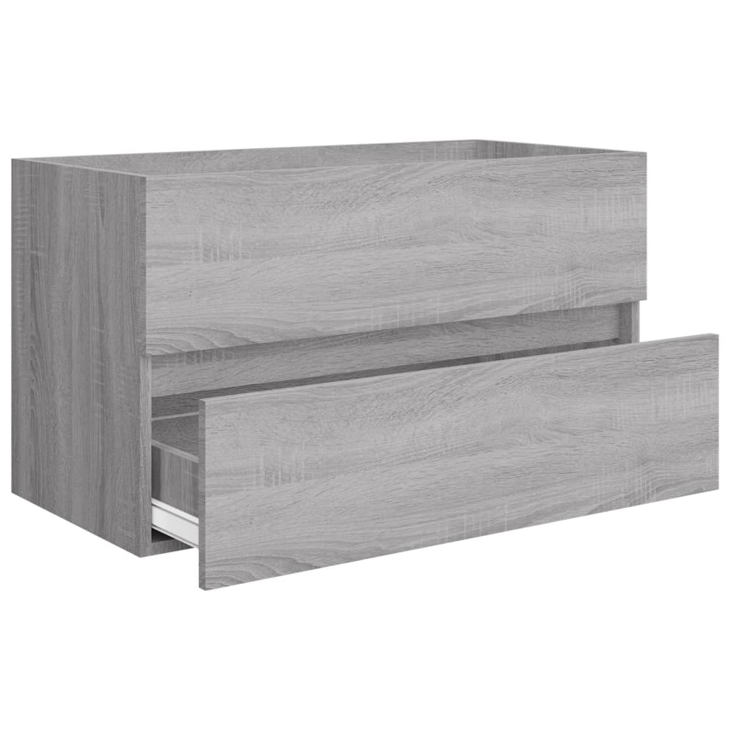 Set Mobili da Bagno 2 pz Grigio Sonoma in Legno Multistrato cod mxl 24824