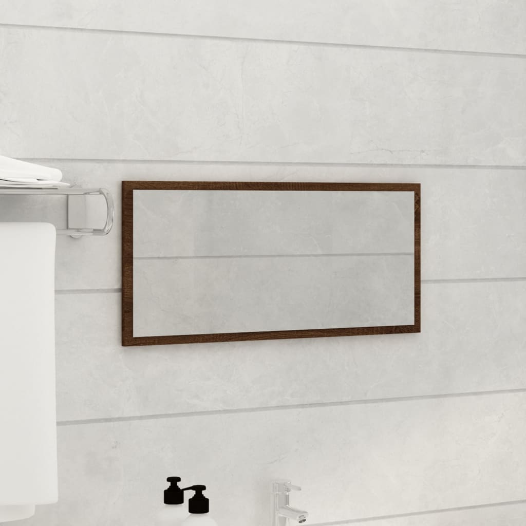 Set Mobili da Bagno 2 pz Rovere Marrone in Legno Multistrato 815740