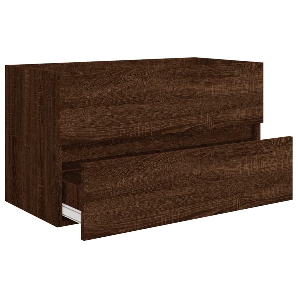 Set Mobili da Bagno 2 pz Rovere Marrone in Legno Multistrato 815740