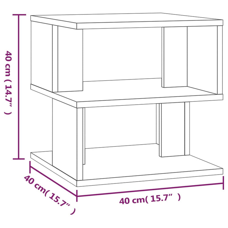 Tavolino da Salotto Rovere Marrone 40x40x40cm Legno Multistrato cod mxl 20008