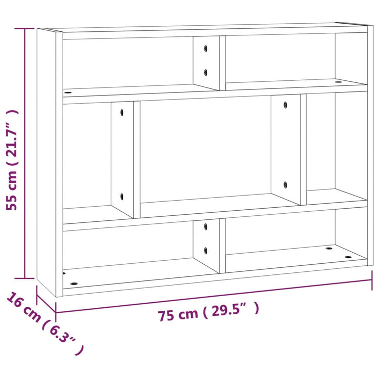 Mensola a Muro Rovere Fumo 75x16x55 cm in Legno Multistrato cod mxl 46808