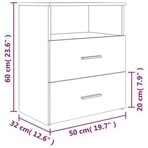 Comodino Grigio Sonoma 50x32x60 cm 815860