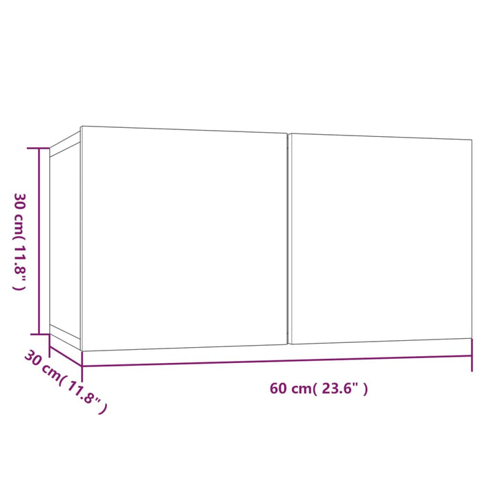 Mobile TV Pensile Rovere Fumo 60x30x30 cm in Legno Multistrato cod mxl 18639