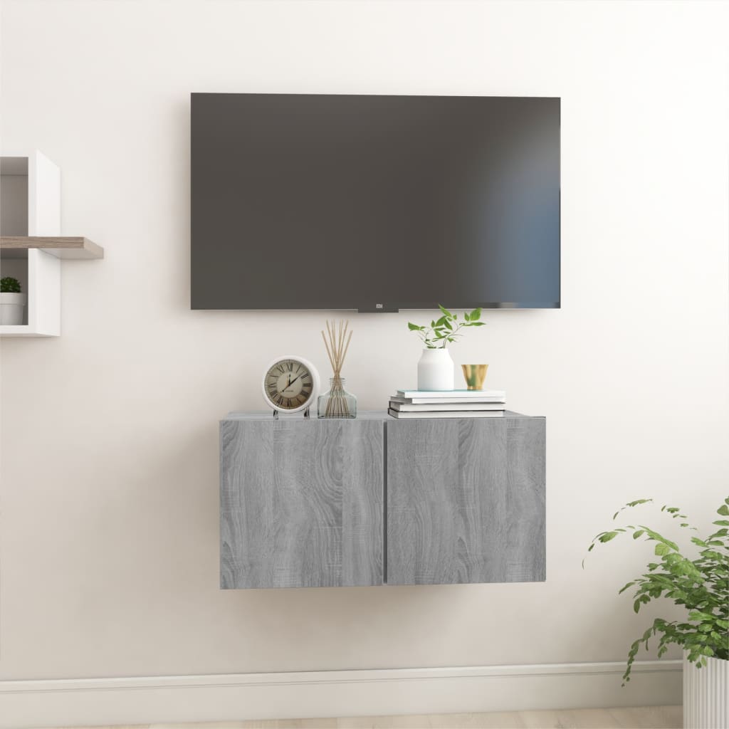 Mobile TV Pensile Grigio Sonoma 60x30x30cm in Legno Multistrato 815870