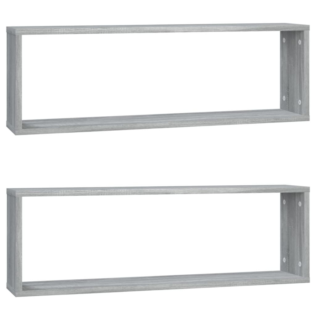 Mensole Cubo Muro 2 Grigio Sonoma 80x15x26,5 Legno Multistrato 815918