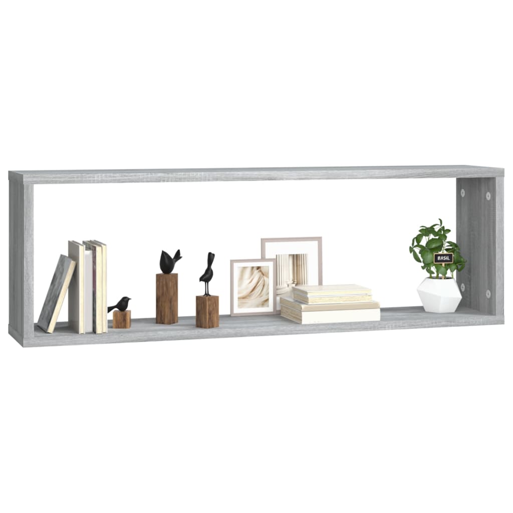 Mensole Cubo Muro 4 Grigio Sonoma 80x15x26,5 Legno Multistrato cod mxl 32905