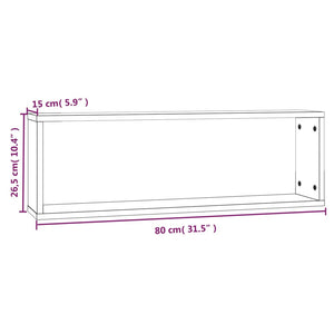 Mensole Muro Cubo 2 Rovere Marrone 80x15x26,5 Legno Multistrato cod mxl 32912