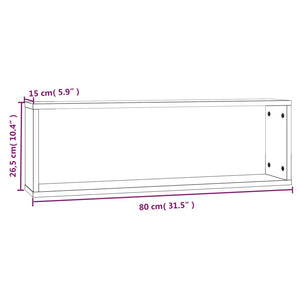 Mensole Muro Cubo 4 Rovere Marrone 80x15x26,5 Legno Multistrato 815922