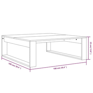 Tavolino da Salotto Rovere Fumo 100x100x35 cm Legno Multistrato cod mxl 12690