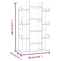 Libreria Rovere Fumo 86x25,5x140 cm in Legno Multistrato cod mxl 9511