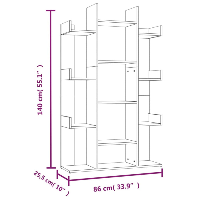 Libreria Rovere Fumo 86x25,5x140 cm in Legno Multistrato cod mxl 9511