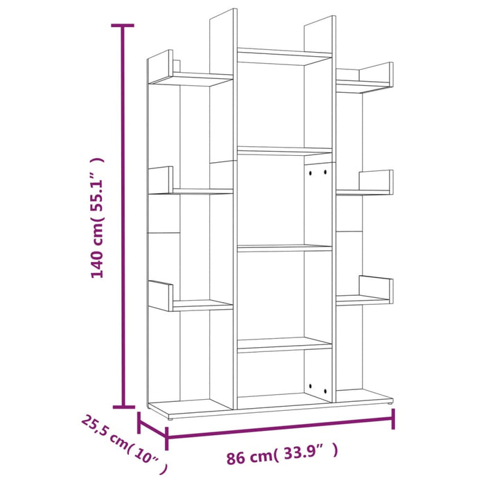 Libreria Rovere Marrone 86x25,5x140 cm in Legno Multistrato cod mxl 23958