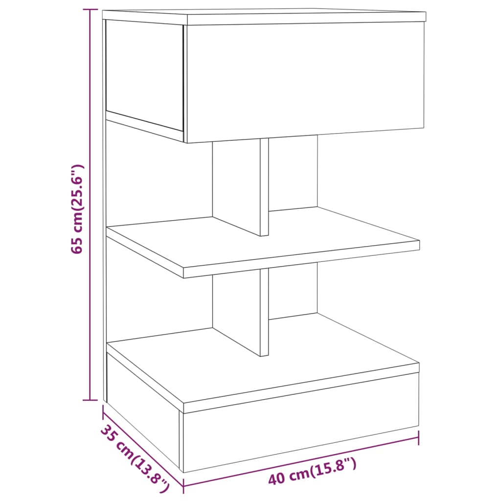 Comodini 2 pz Rovere Fumo 40x35x65 cm in Legno Multistrato cod mxl 30979