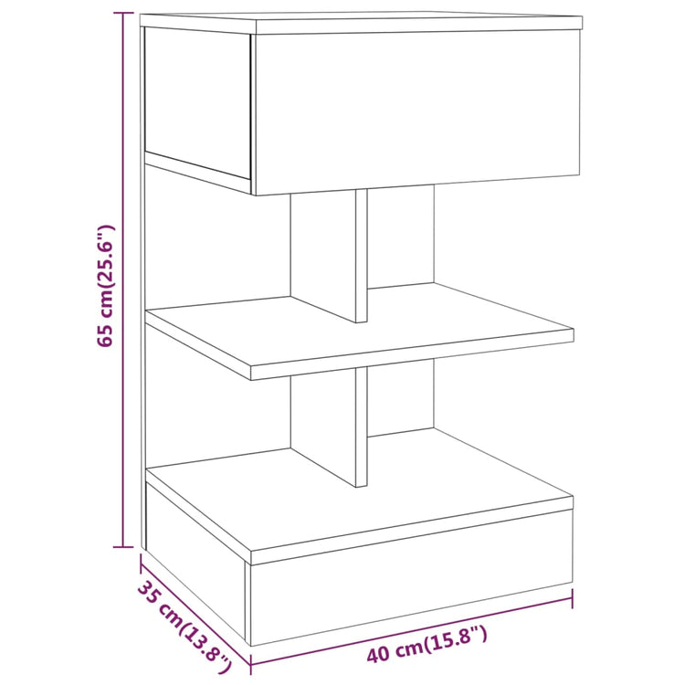 Comodini 2 pz Rovere Marrone 40x35x65 cm in Legno Multistrato cod mxl 46306