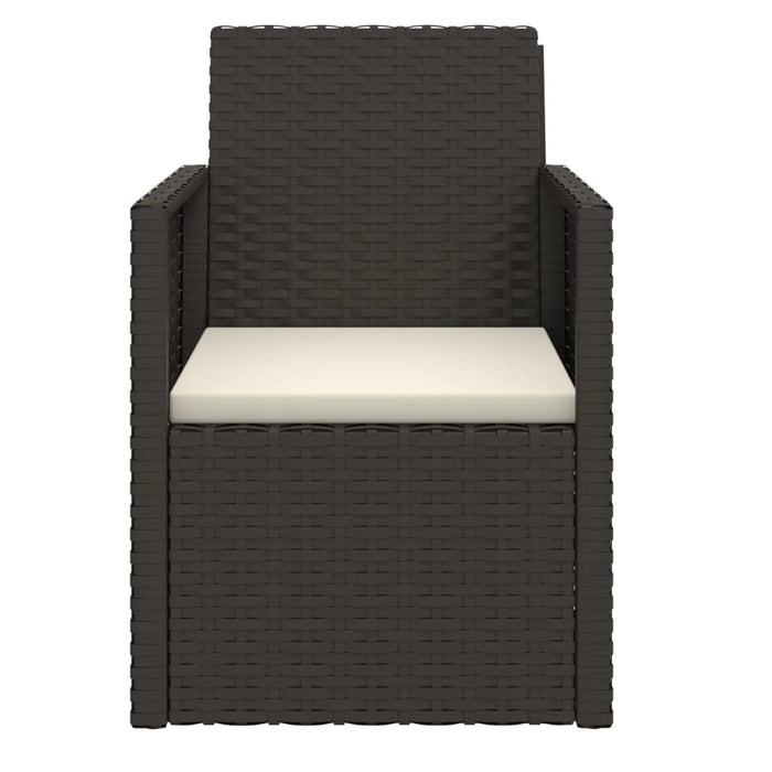 Set Divani da Esterno 3 pz con Cuscini Nero in Polyrattan cod mxl 35212