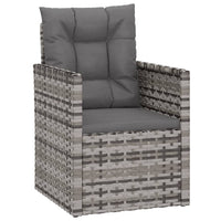 Set Divani da Esterno 3 pz con Cuscini in Polyrattan Grigio cod mxl 35214